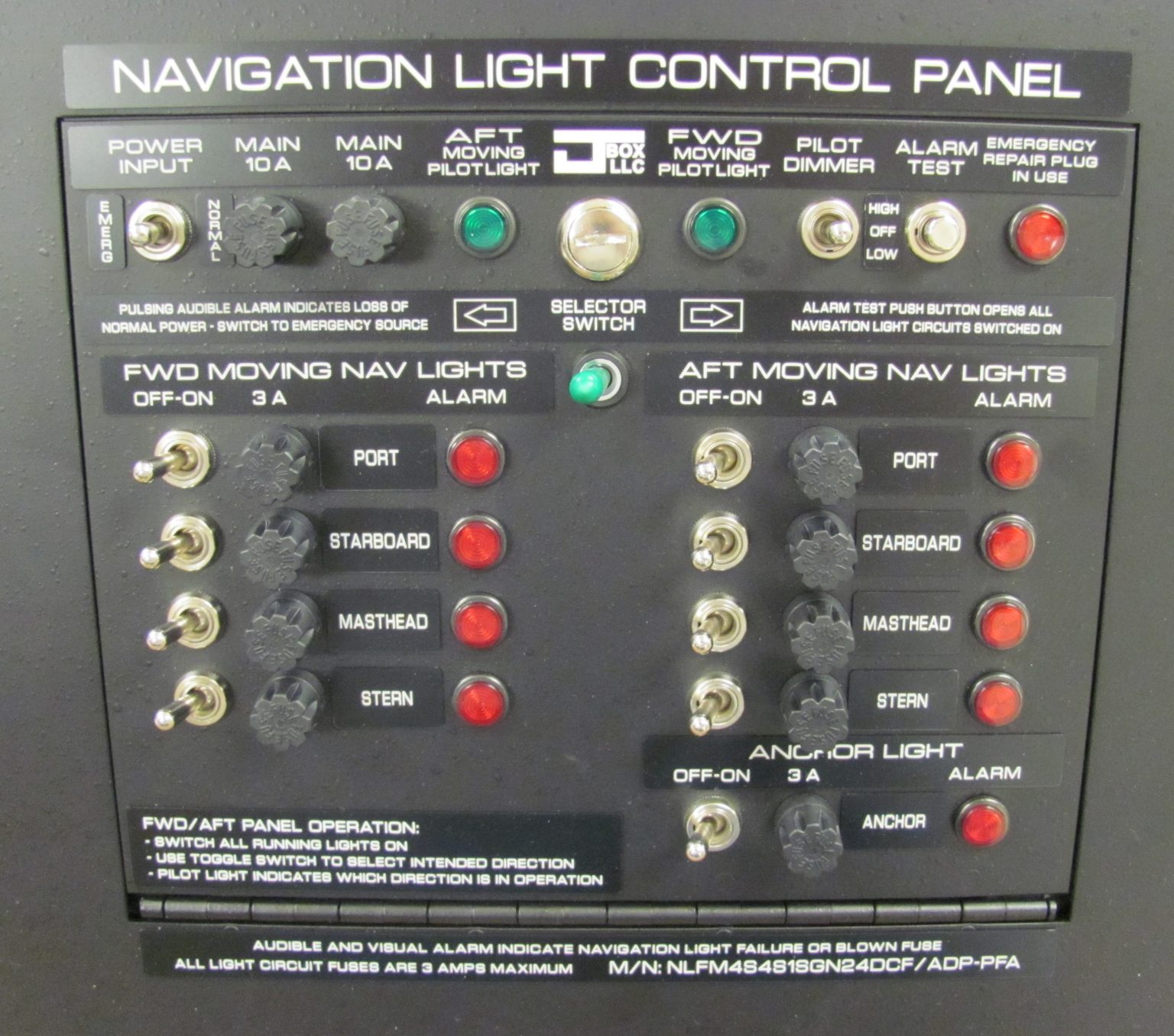 Navigation Light Control Panel JBOX, LLC.